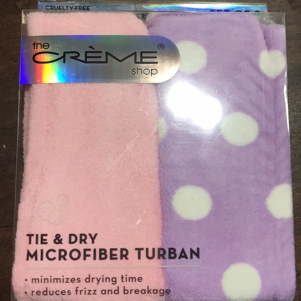 New the Creme shop Tie & dry microfiber turban 2pack NEW